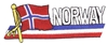 NORWAY wavy flag ribbon souvenir embroidered patch