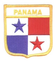 PANAMA medium flag shield souvenir embroidered patch