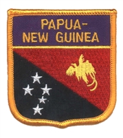 PAPUA - NEW GUINEA medium flag shield souvenir embroidered patch