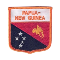 PAPUA - NEW GUINEA medium flag shield souvenir embroidered patch
