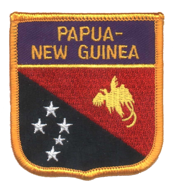 PAPUA - NEW GUINEA medium flag shield souvenir embroidered patch