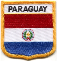 PARAGUAY medium flag shield souvenir embroidered patch