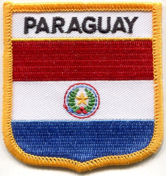 PARAGUAY medium flag shield souvenir embroidered patch