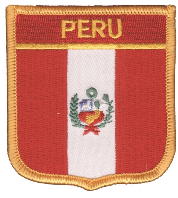 PERU medium flag shield souvenir embroidered pat