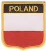 POLAND medium flag shield souvenir embroidered patch
