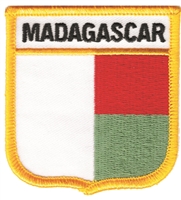 MADAGASCAR medium flag shield souvenir embroidered patch