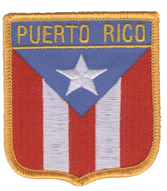 PUERTO RICO medium flag shield souvenir embroidered patch, PR