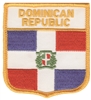 DOMINICAN REPUBLIC medium flag shield souvenir embroidered patch