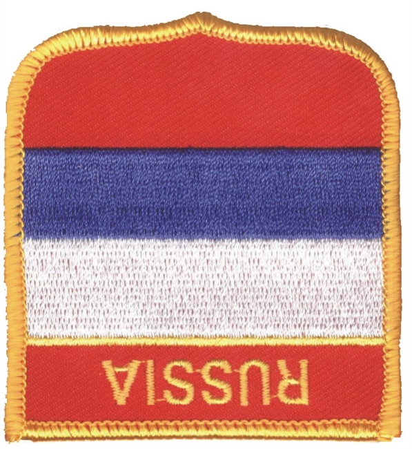 RUSSIA medium flag shield souvenir embroidered patch