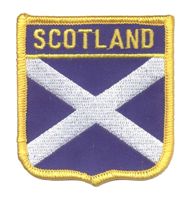 SCOTLAND (St Andrews cross) medium flag shield souvenir embroidered patch