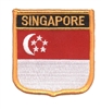 SINGAPORE medium flag shield souvenir embroidered patch