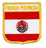 FRENCH POLYNESIA medium flag shield souvenir embroidered patch