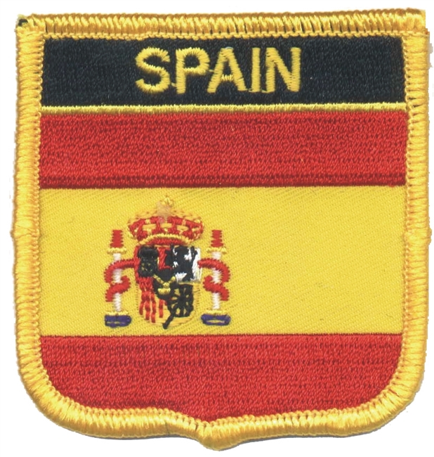 SPAIN medium flag shield souvenir embroidered patch