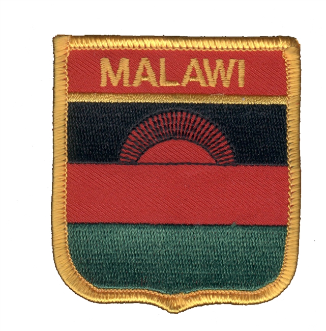 MALAWI medium flag shield souvenir embroidered patch