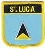 ST. LUCIA medium flag shield souvenir embroidered patch