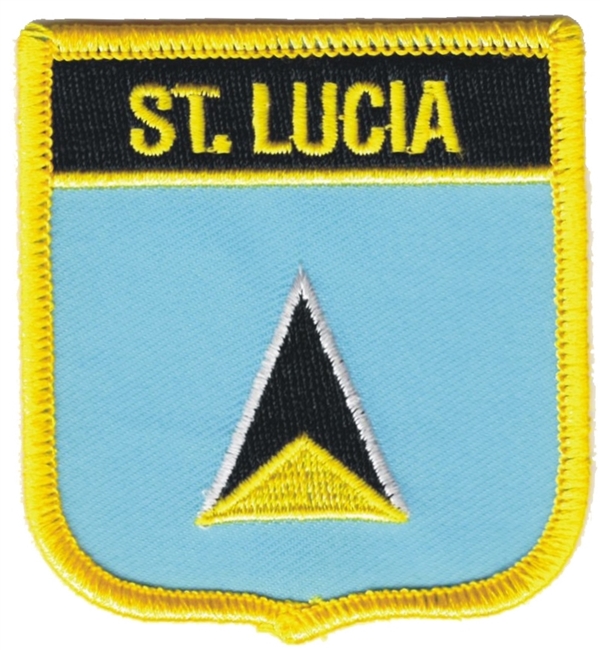 ST. LUCIA medium flag shield souvenir embroidered patch