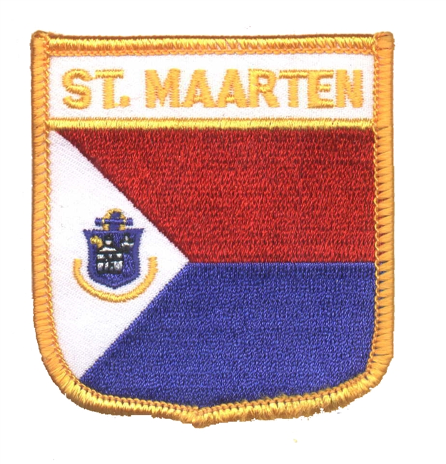 ST. MAARTEN medium flag shield souvenir embroidered patch