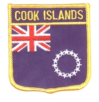 COOK ISLANDS medium flag shield souvenir embroidered patch