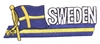 SWEDEN wavy flag ribbon souvenir embroidered patch