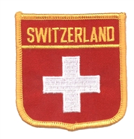 SWITZERLAND medium flag shield souvenir embroidered patch
