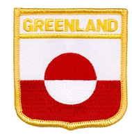 GREENLAND medium flag shield souvenir embroidered patch