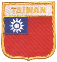 TAIWAN medium flag shield souvenir embroidered patch