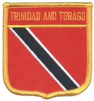 TRINIDAD AND TOBAGO medium flag shield souvenir embroidered patch