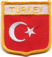 TURKEY medium flag shield souvenir embroidered patch