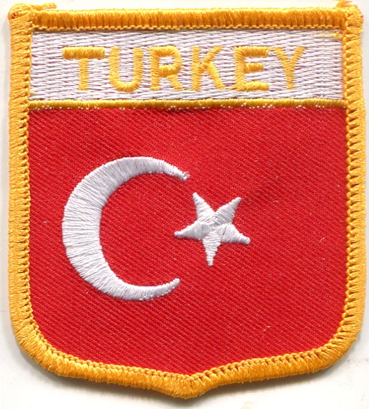 TURKEY medium flag shield souvenir embroidered patch