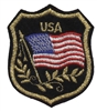 USA mylar flag shield souvenir embroidered patch