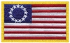 Betsy Ross first US flag souvenir embroidered patch.