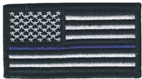 Thin Blue Line US flag embroidered patch for souvenir or uniform