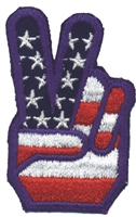 peace fingers souvenir embroidered patch