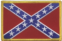 rebel -confederate flag historical, uniform, or souvenir embroidered patch