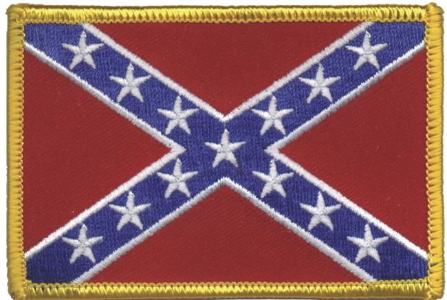 rebel -confederate flag historical, uniform, or souvenir embroidered patch