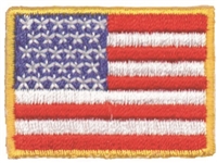 US flag with gold border