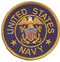 UNITED STATES NAVY on navy blue twill souvenir embroidered patch