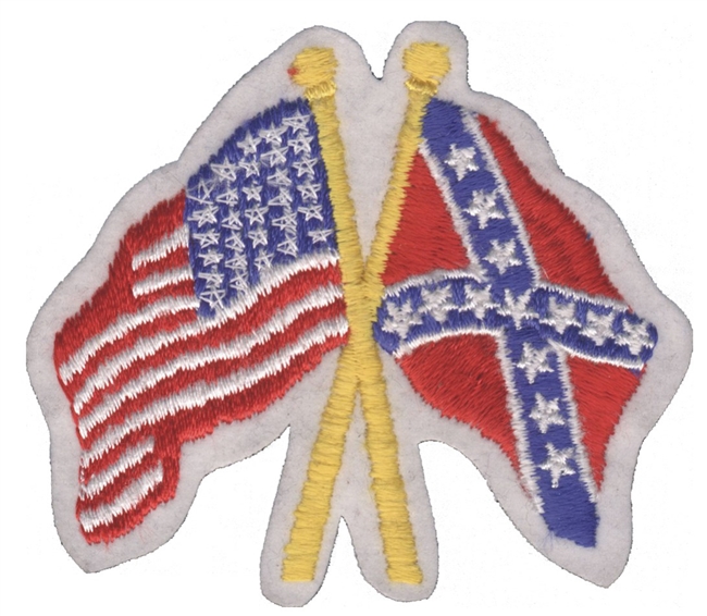 US x Rebel - Confederate flags souvenir embroidered patch