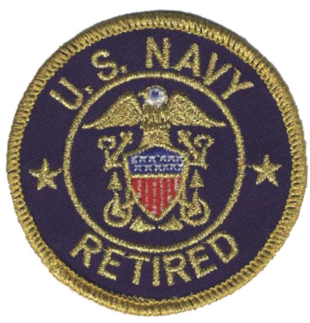 NAVY RETIRED souvenir embroidered patch