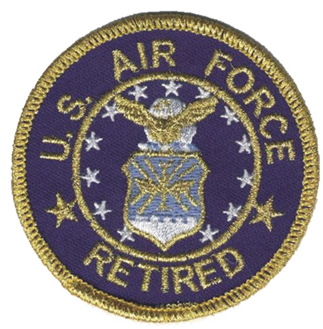 AIR FORCE RETIRED souvenir embroidered patch