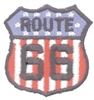 ROUTE 66  on US flag souvenir embroidered patch