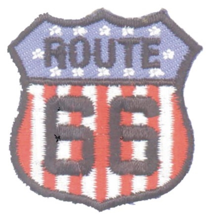 ROUTE 66  on US flag souvenir embroidered patch