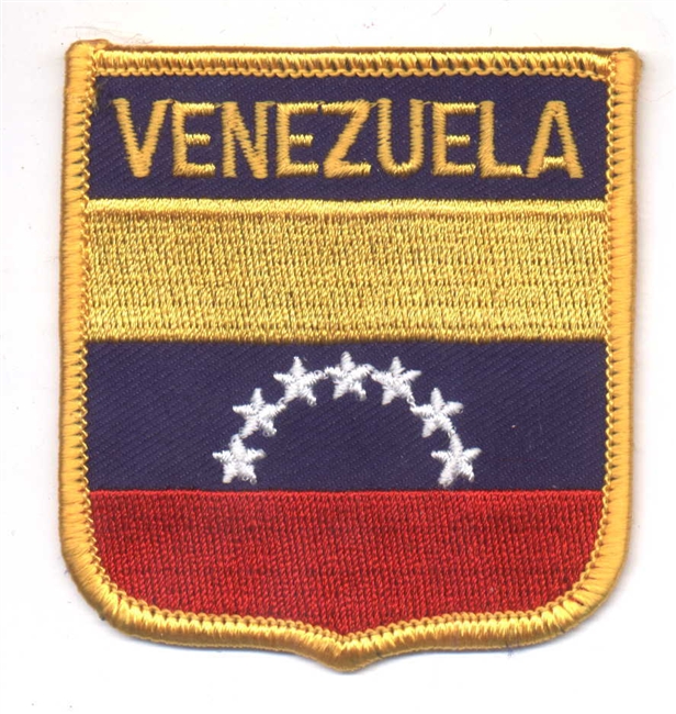 VENEZUELA medium flag shield souvenir embroidered patch