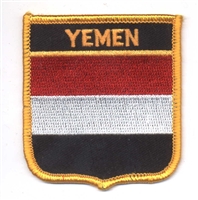 YEMEN medium flag shield souvenir embroidered patch