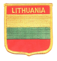 LITHUANIA medium flag shield souvenir embroidered patch