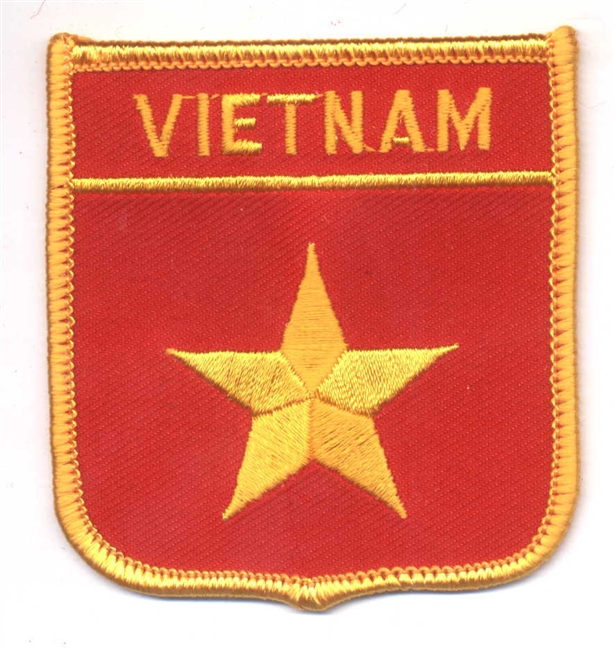 VIETNAM medium flag shield souvenir embroidered patch