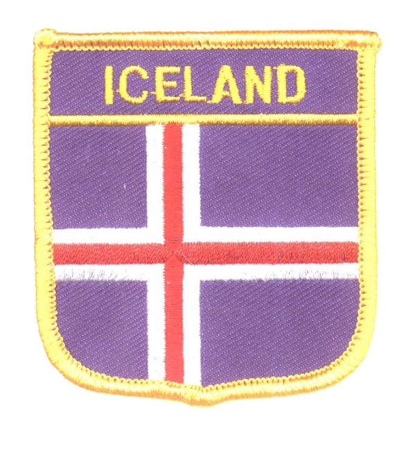 ICELAND medium flag shield souvenir embroidered patch