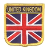 UNITED KINGDOM medium flag shield uniform or souvenir embroidered patch, UK