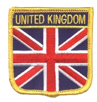 UNITED KINGDOM medium flag shield uniform or souvenir embroidered patch, UK