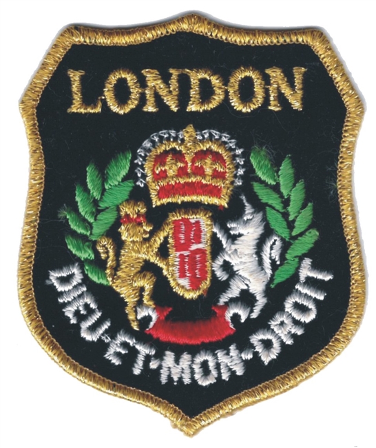 LONDON mylar flag shield souvenir embroidered patch